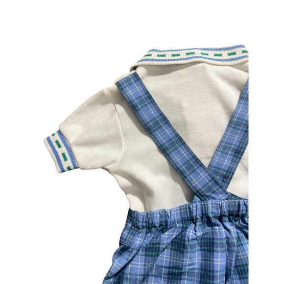 VTG Plaid Overalls NWT Airplane Embroidered Sz 6-9 Mo - Picture 7 of 9